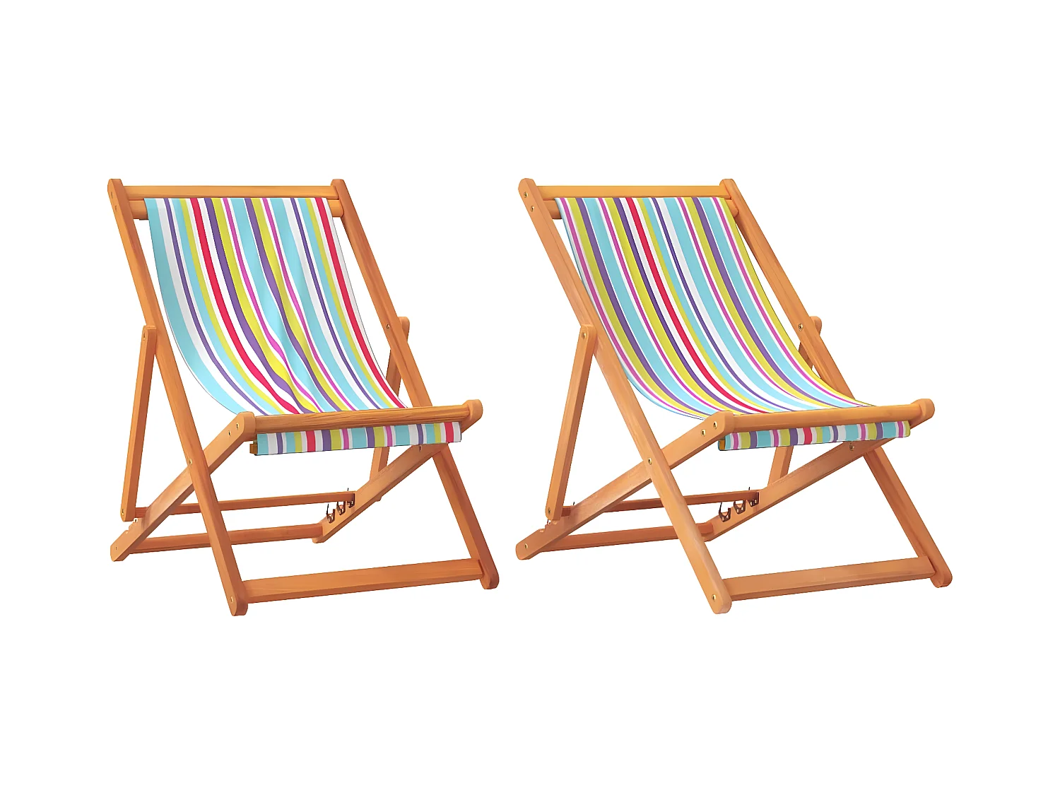 Chaises de plage pliables lot de 2 multicolore tissu