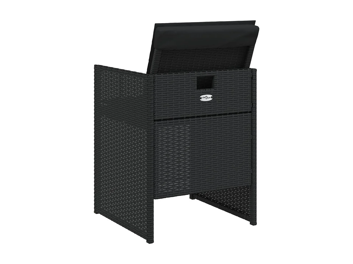 Chaises de jardin lot de 4 avec coussins noir résine tressée