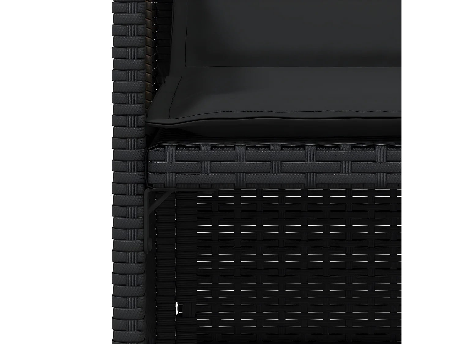 Chaises de jardin lot de 4 avec coussins noir résine tressée