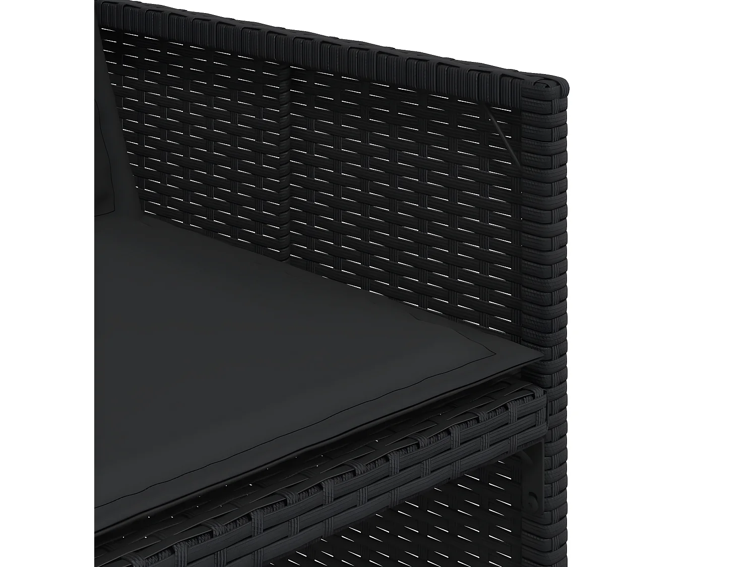 Chaises de jardin lot de 4 avec coussins noir résine tressée