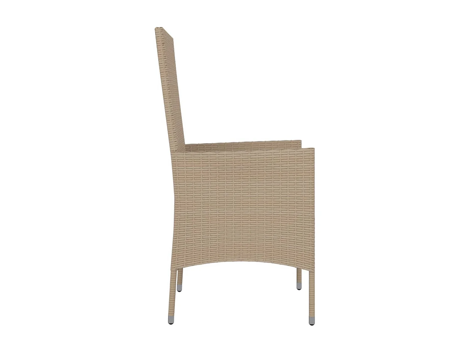Chaises de jardin avec coussins lot de 4 Résine tressée Beige