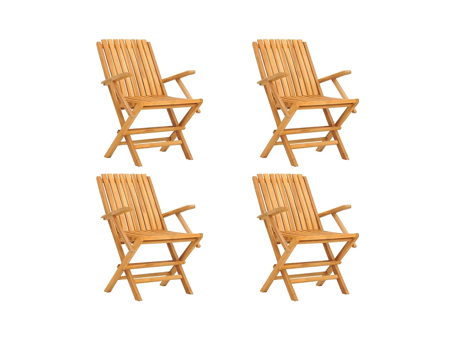 Chaises de jardin pliantes lot de 4 61x67x90 bois massif teck