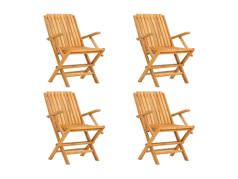 Chaises de jardin pliantes lot de 4 61x67x90 bois massif teck