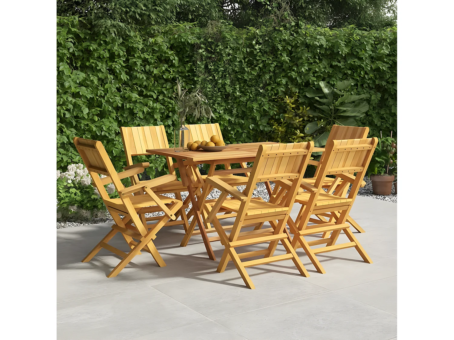 Chaises de jardin pliantes lot de 6 55x61x90 bois massif teck