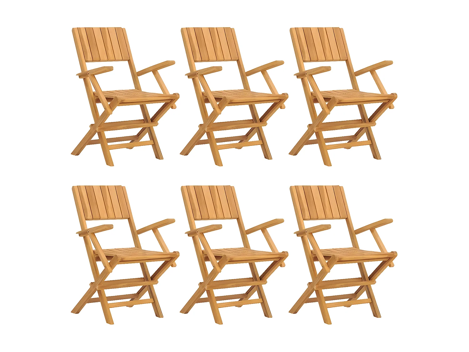 Chaises de jardin pliantes lot de 6 55x61x90 bois massif teck