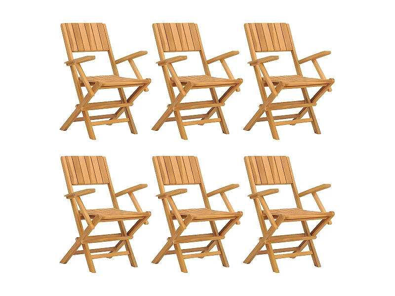 Chaises de jardin pliantes lot de 6 55x61x90 bois massif teck