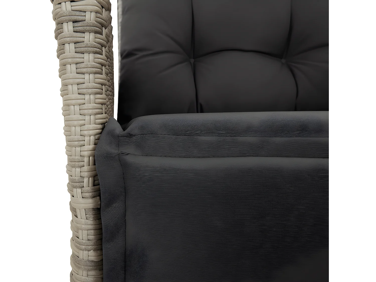 Chaises inclinables de jardin lot de 2 avec repose-pied rotin