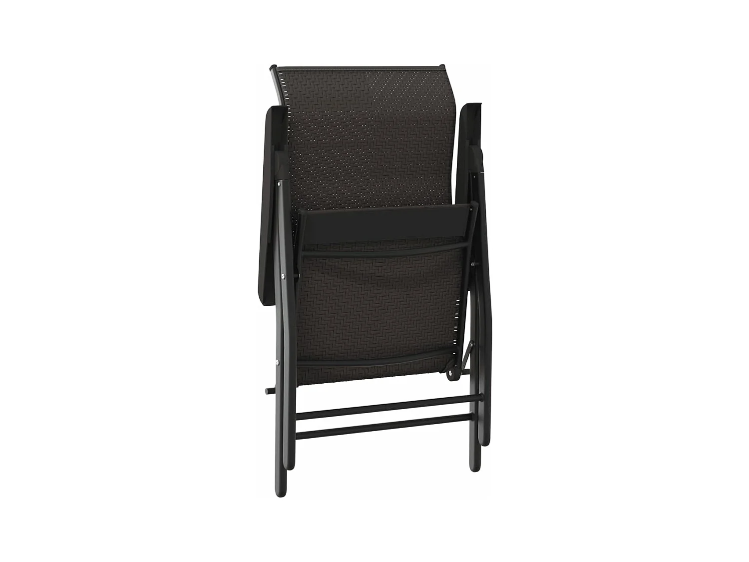 Chaises pliables de jardin lot de 8 café noir résine tressée