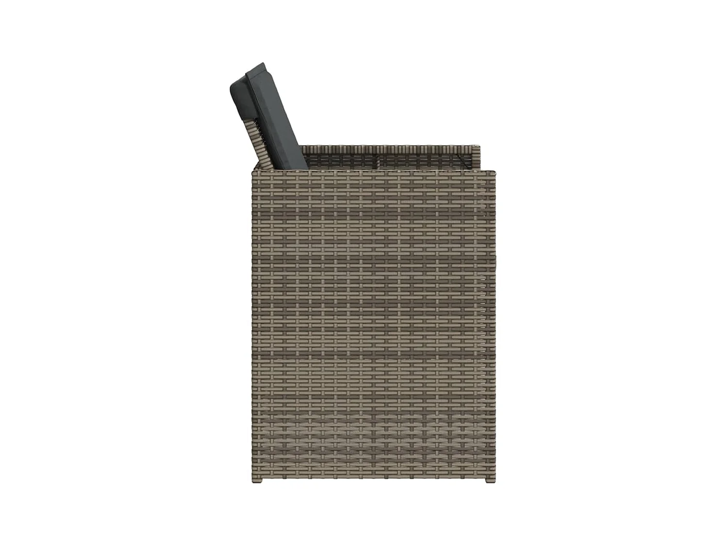 Chaises de jardin avec coussins lot de 4 gris résine tressée