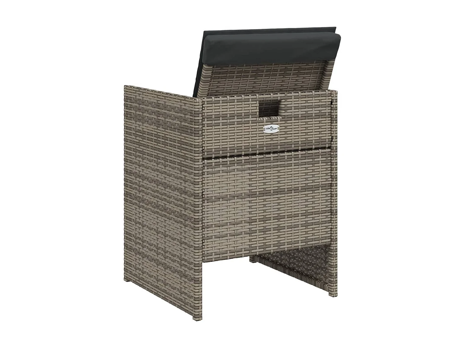 Chaises de jardin avec coussins lot de 4 gris résine tressée