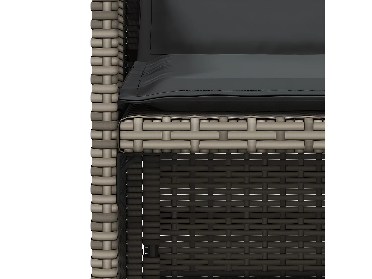 Chaises de jardin avec coussins lot de 4 gris résine tressée