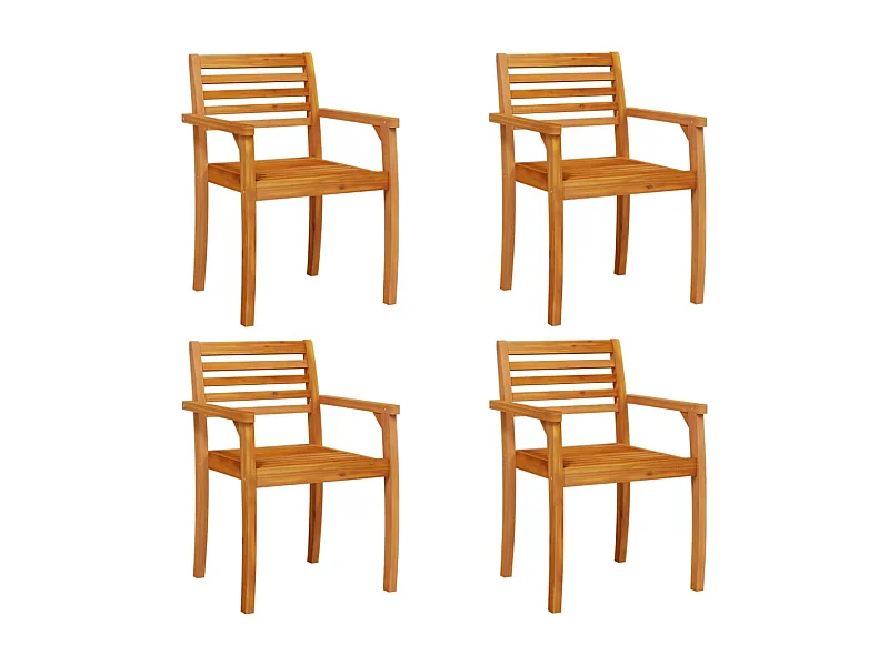 Chaises de jardin lot de 4 59x55x85 bois massif d'acacia