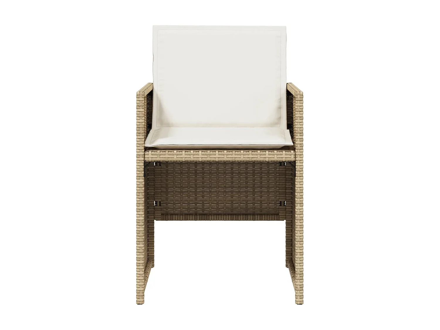 Chaises de jardin avec coussins lot de 4 beige résine tressée