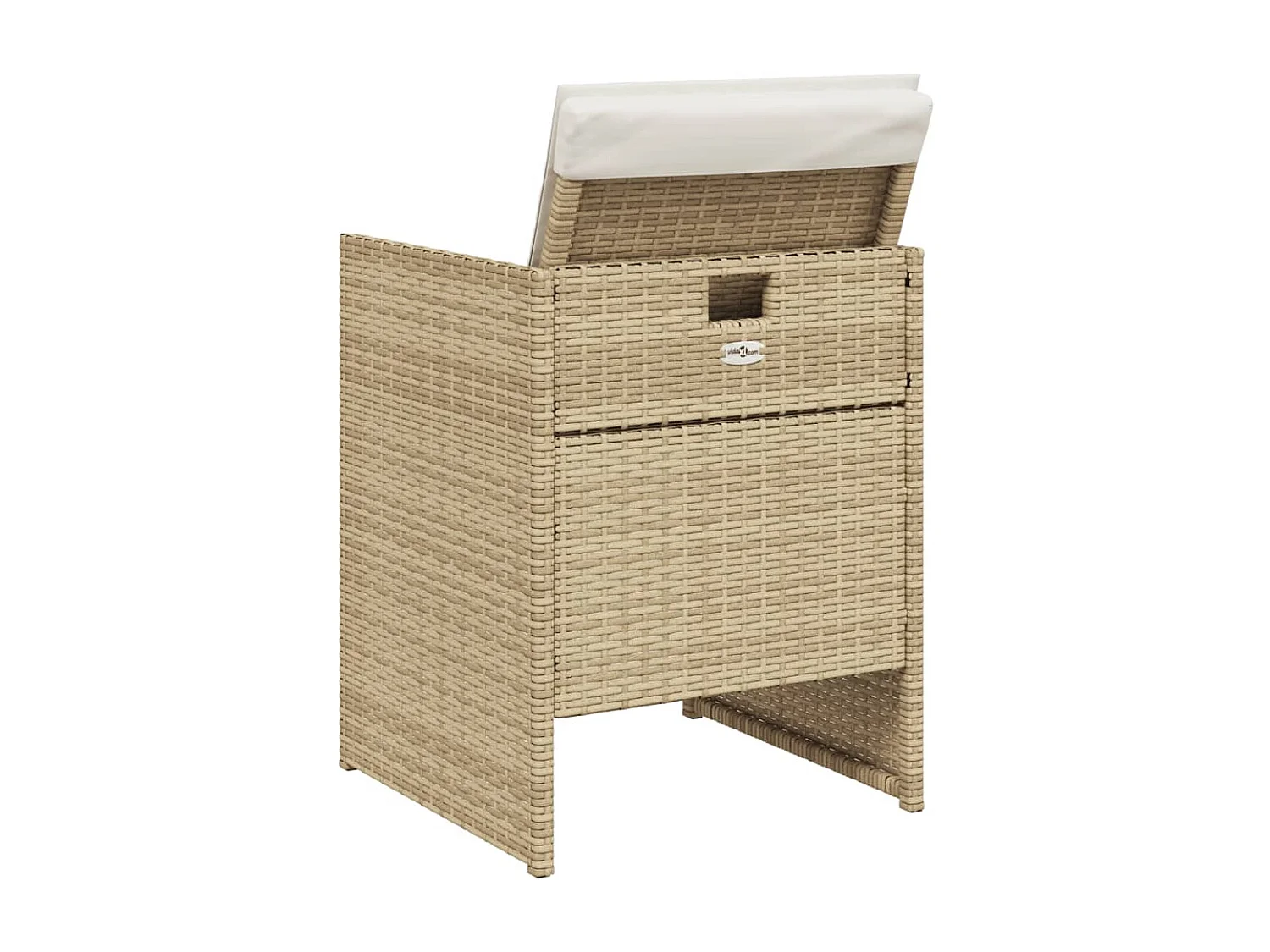 Chaises de jardin avec coussins lot de 4 beige résine tressée
