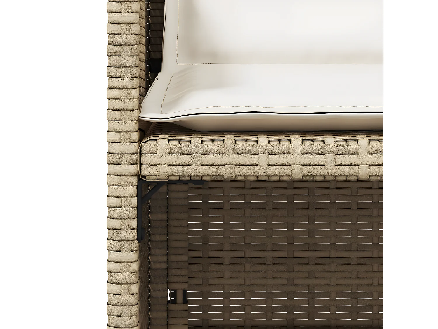 Chaises de jardin avec coussins lot de 4 beige résine tressée