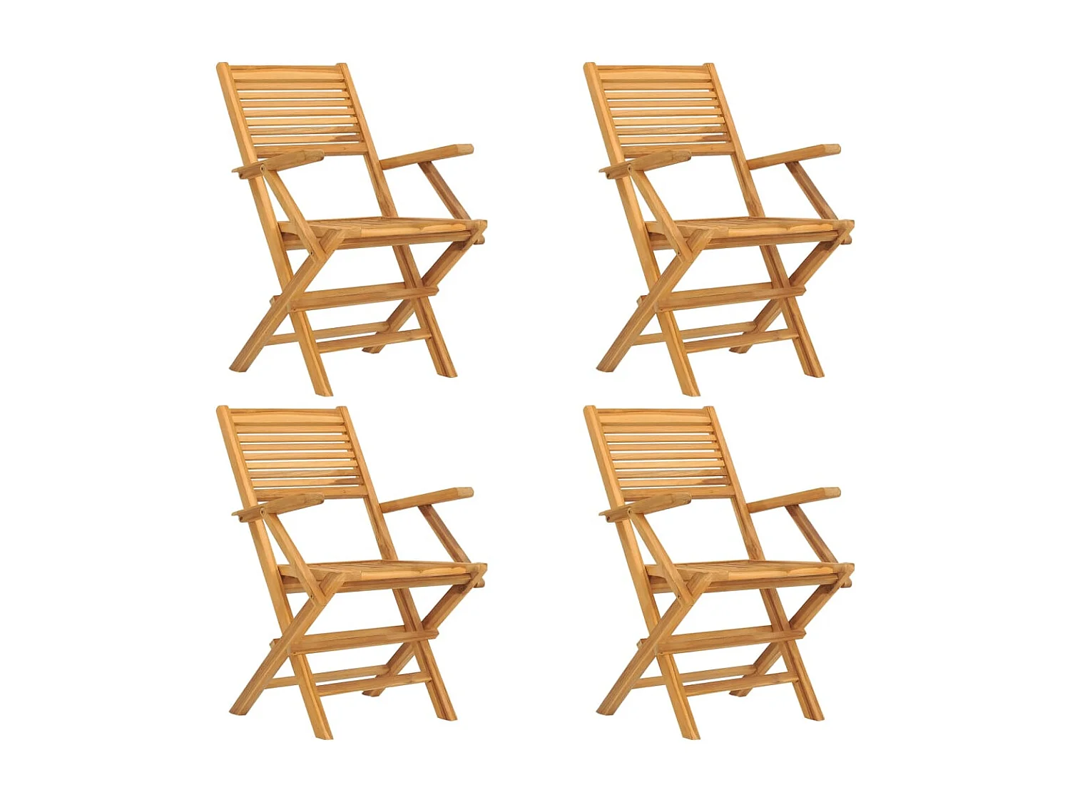 Chaises de jardin pliantes lot de 4 55x62x90 bois massif teck