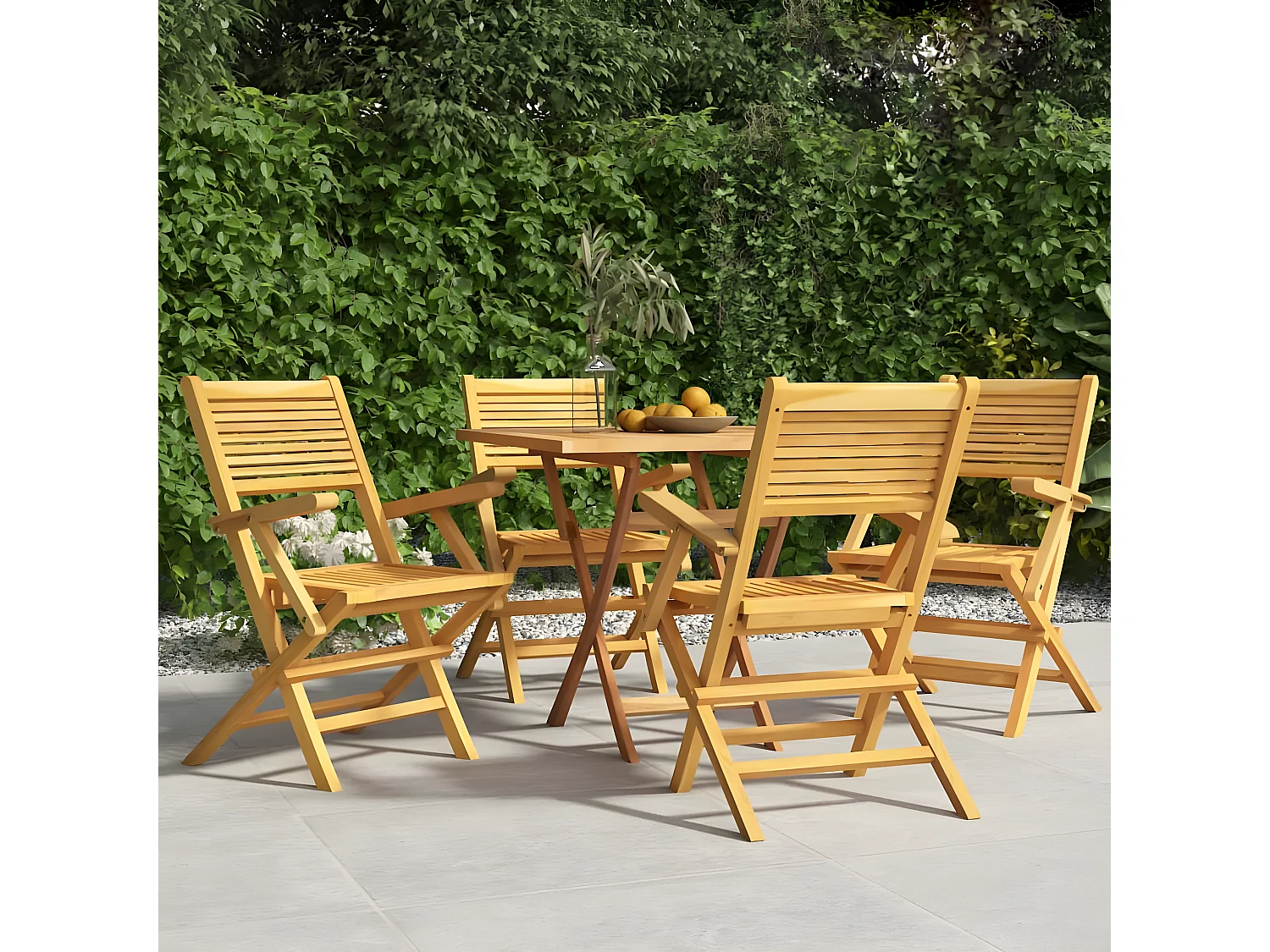 Chaises de jardin pliantes lot de 4 55x62x90 bois massif teck