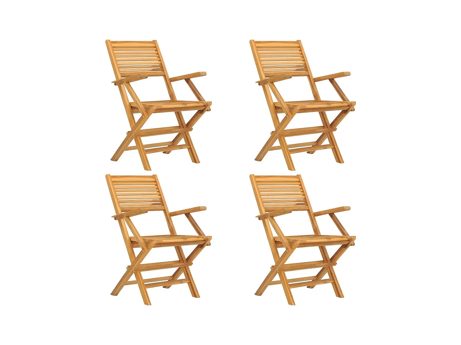 Chaises de jardin pliantes lot de 4 55x62x90 bois massif teck