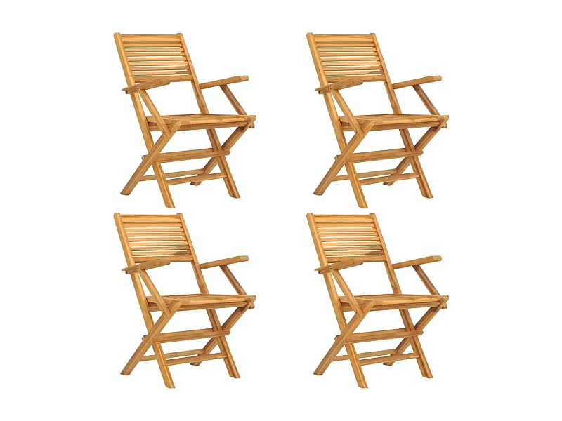 Chaises de jardin pliantes lot de 4 55x62x90 bois massif teck