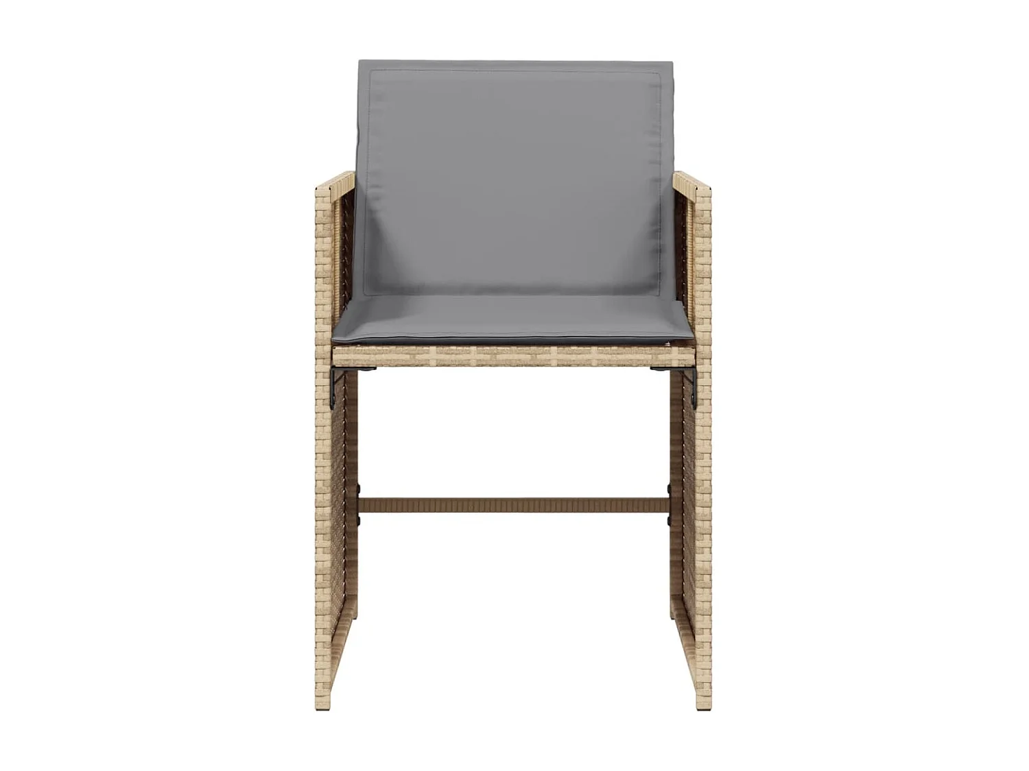 Chaises de jardin avec coussins lot de 4 mélange beige