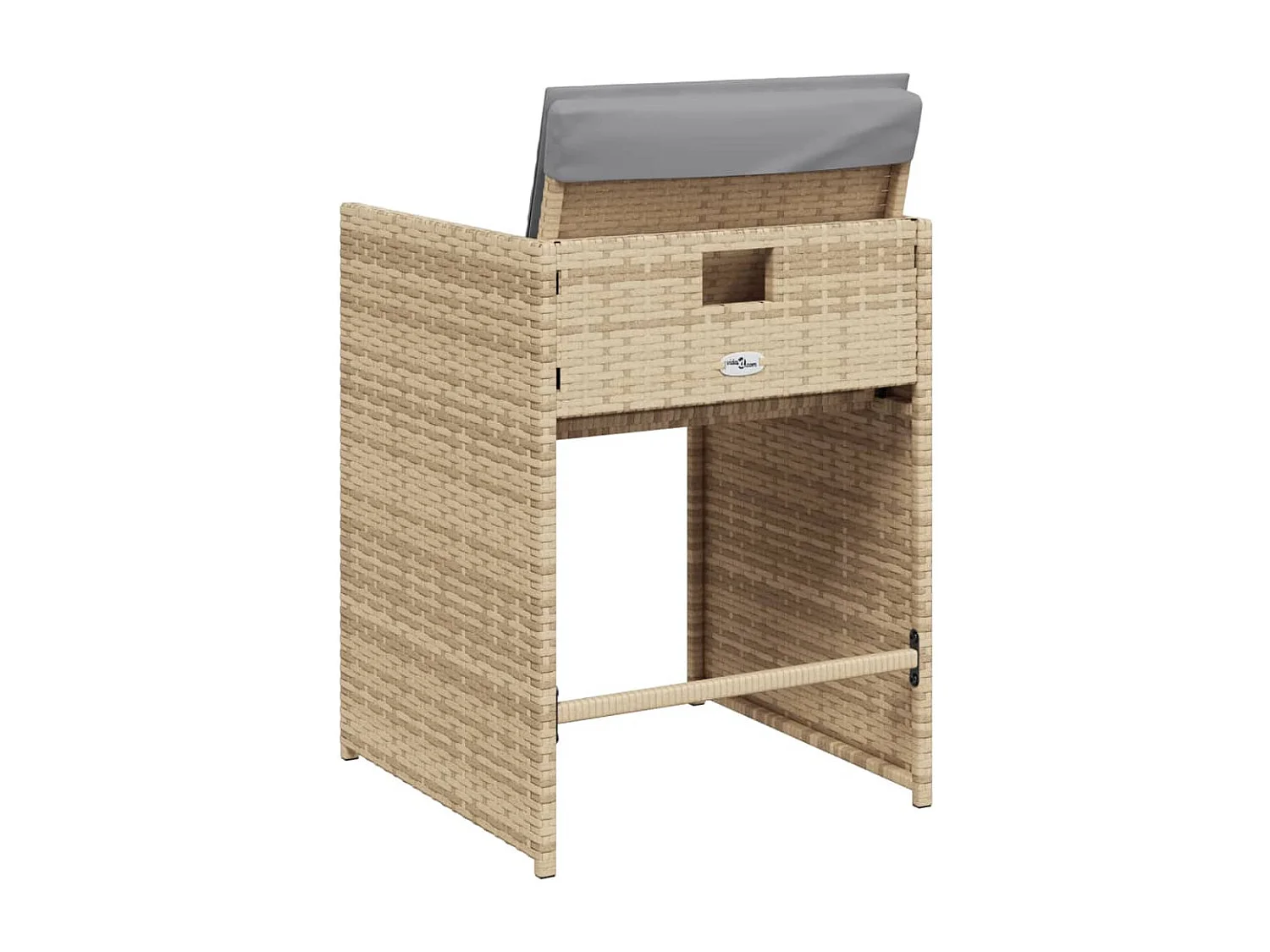 Chaises de jardin avec coussins lot de 4 mélange beige