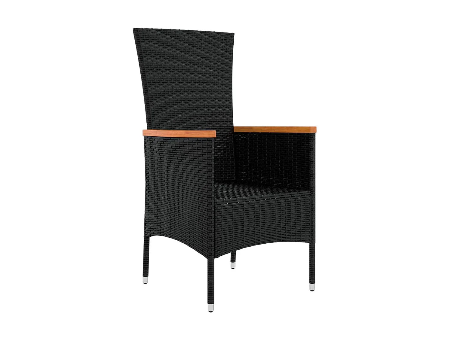 Chaises de jardin lot de 4 avec coussins Résine tressée Noir