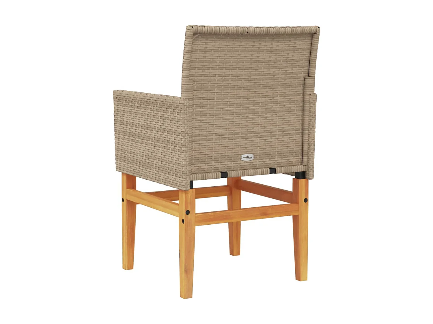 Chaises de jardin coussins lot de 2 beige résine tressée bois