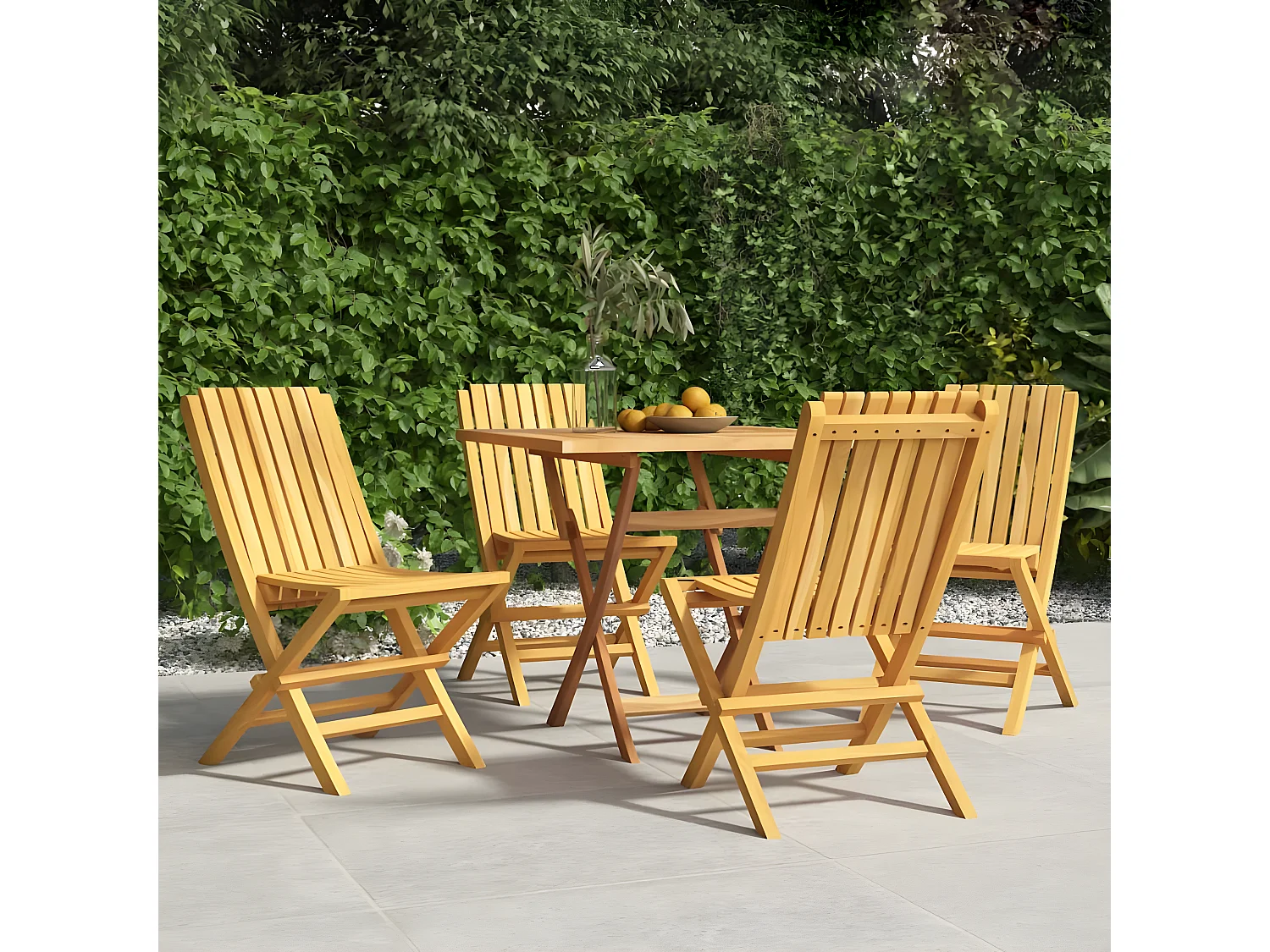 Chaises de jardin pliantes lot de 4 47x47x89 bois massif teck