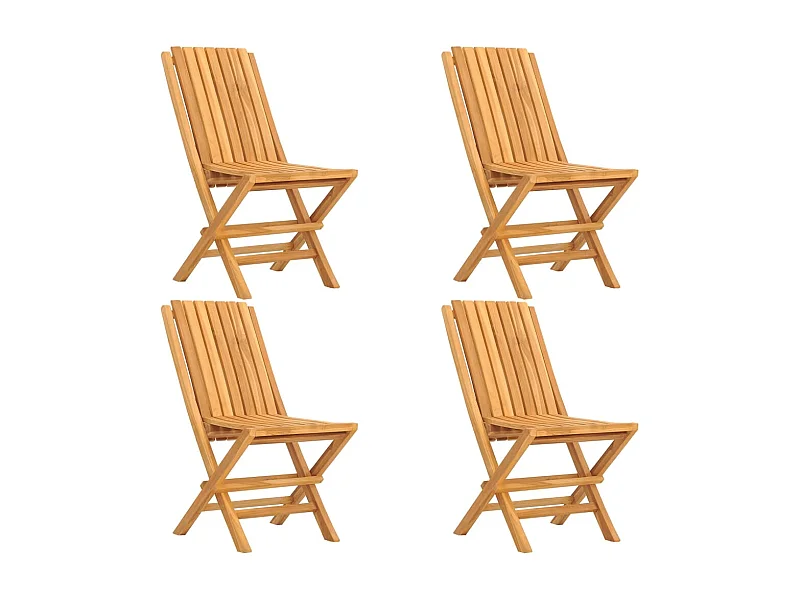 Chaises de jardin pliantes lot de 4 47x47x89 bois massif teck