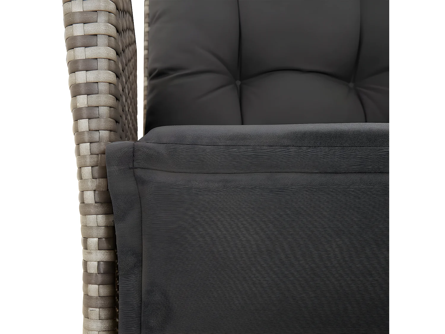 Chaises inclinables de jardin lot de 2 et repose-pied rotin