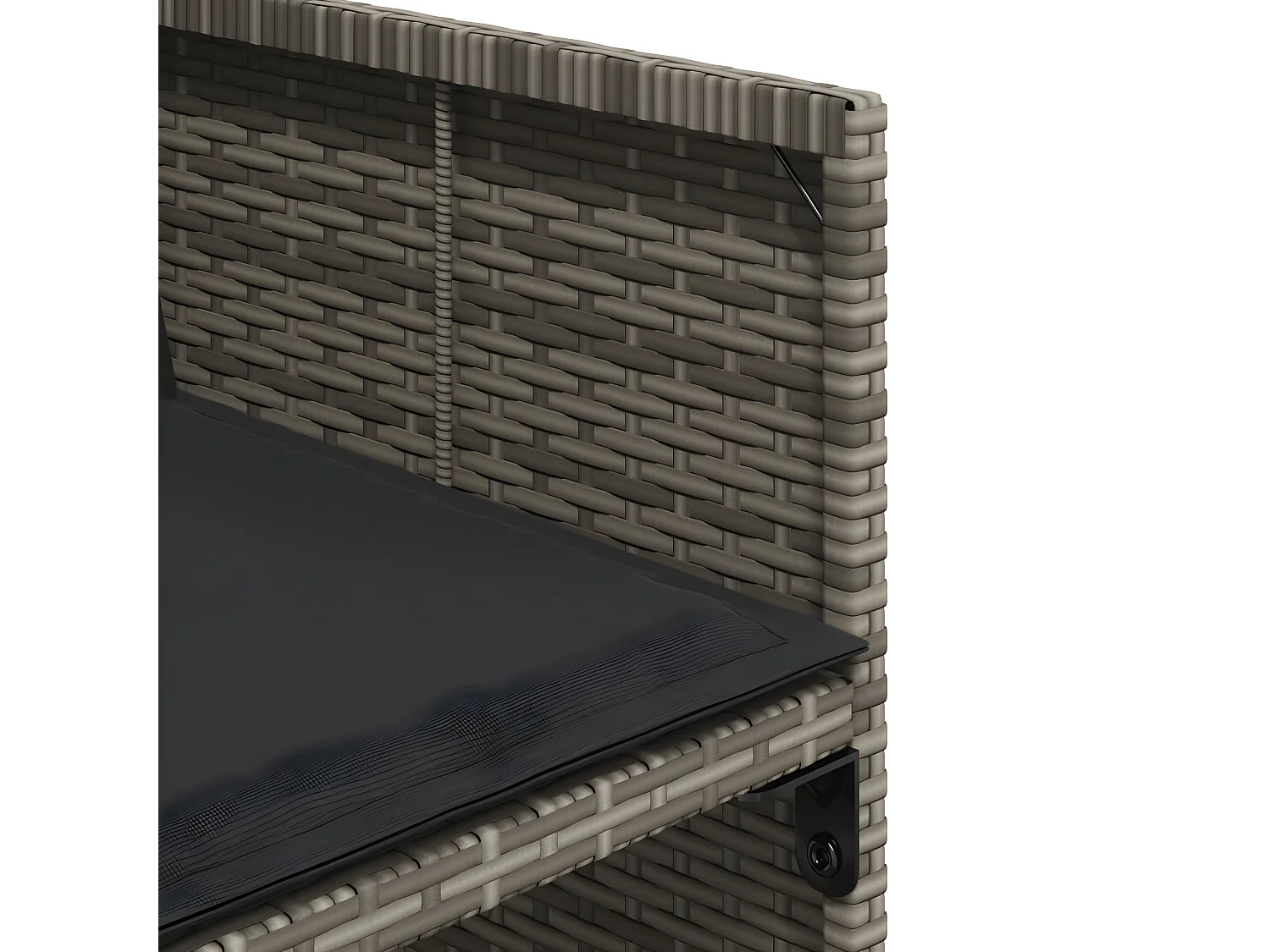 Chaises de jardin avec coussins lot de 4 gris résine tressée