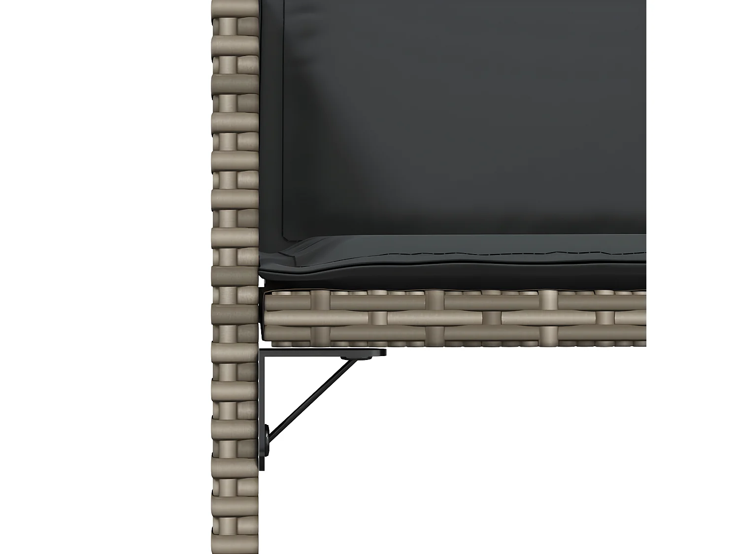 Chaises de jardin avec coussins lot de 4 gris résine tressée