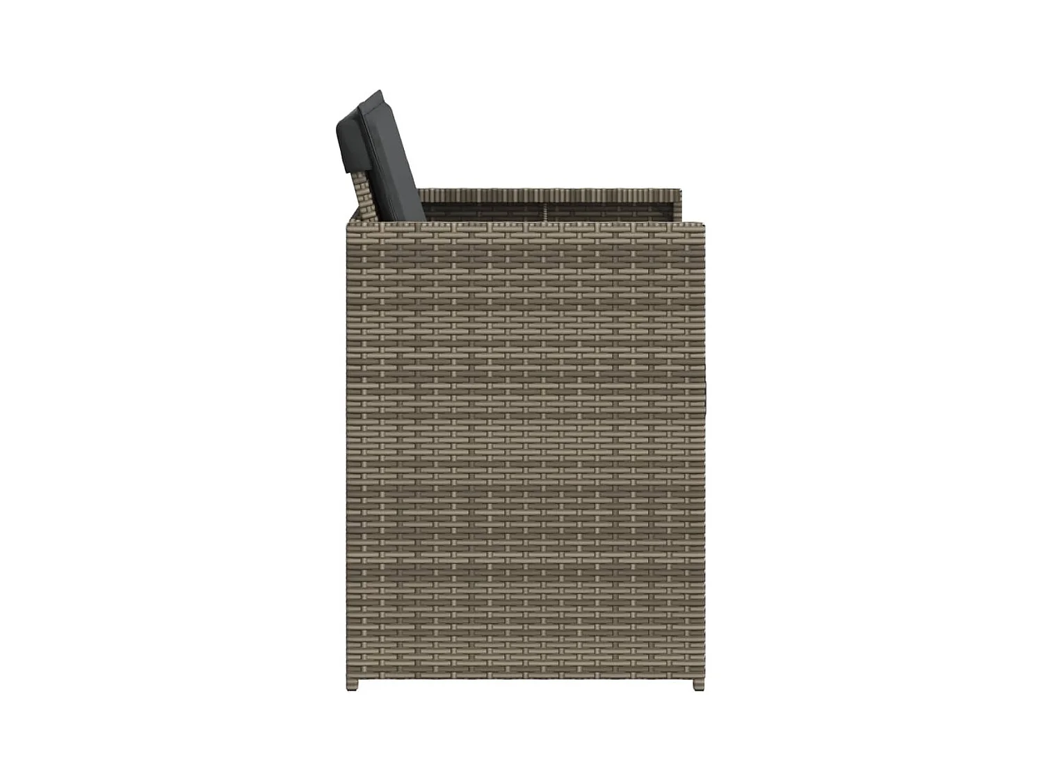 Chaises de jardin avec coussins lot de 4 gris résine tressée