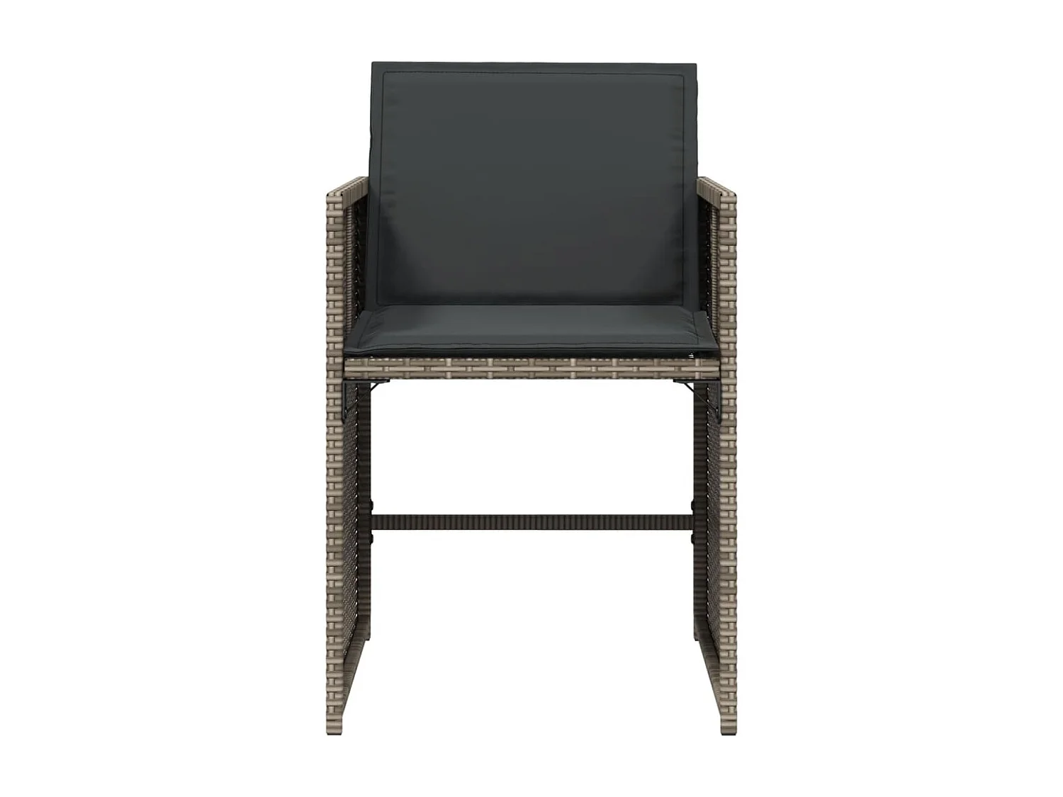 Chaises de jardin avec coussins lot de 4 gris résine tressée