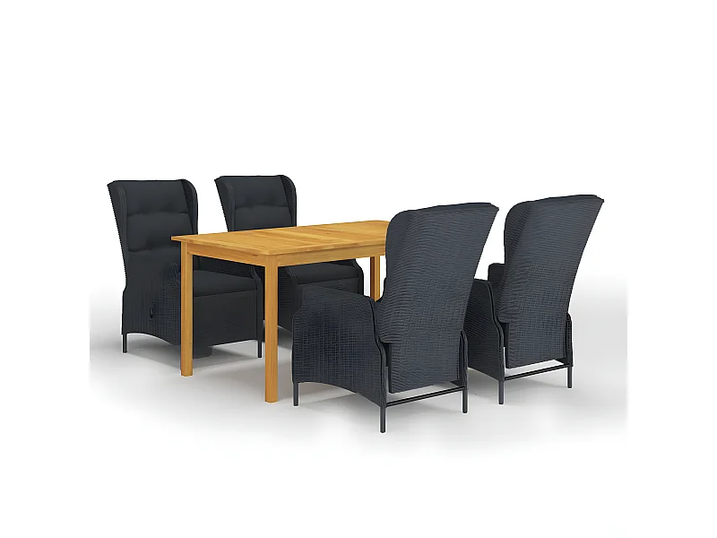 Ensemble de salle à manger de jardin 5 pcs Gris foncé 9