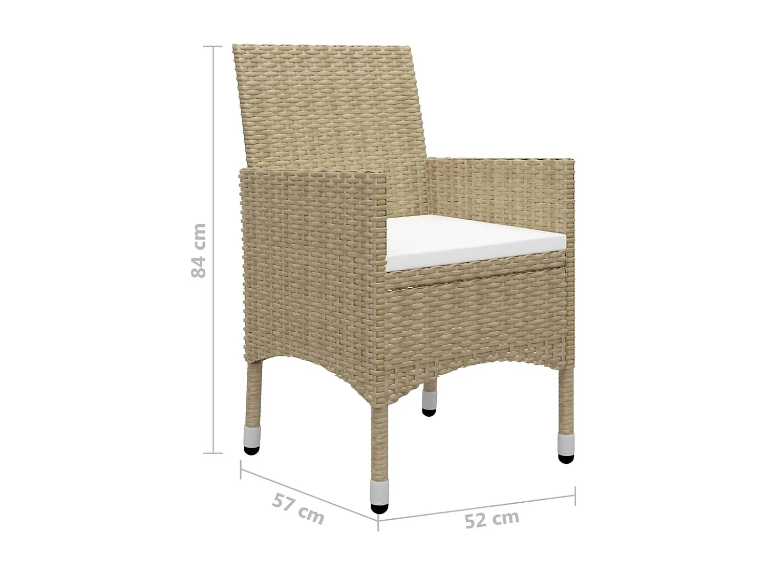 Ensemble de salle à manger de jardin 5 pcs Beige 6