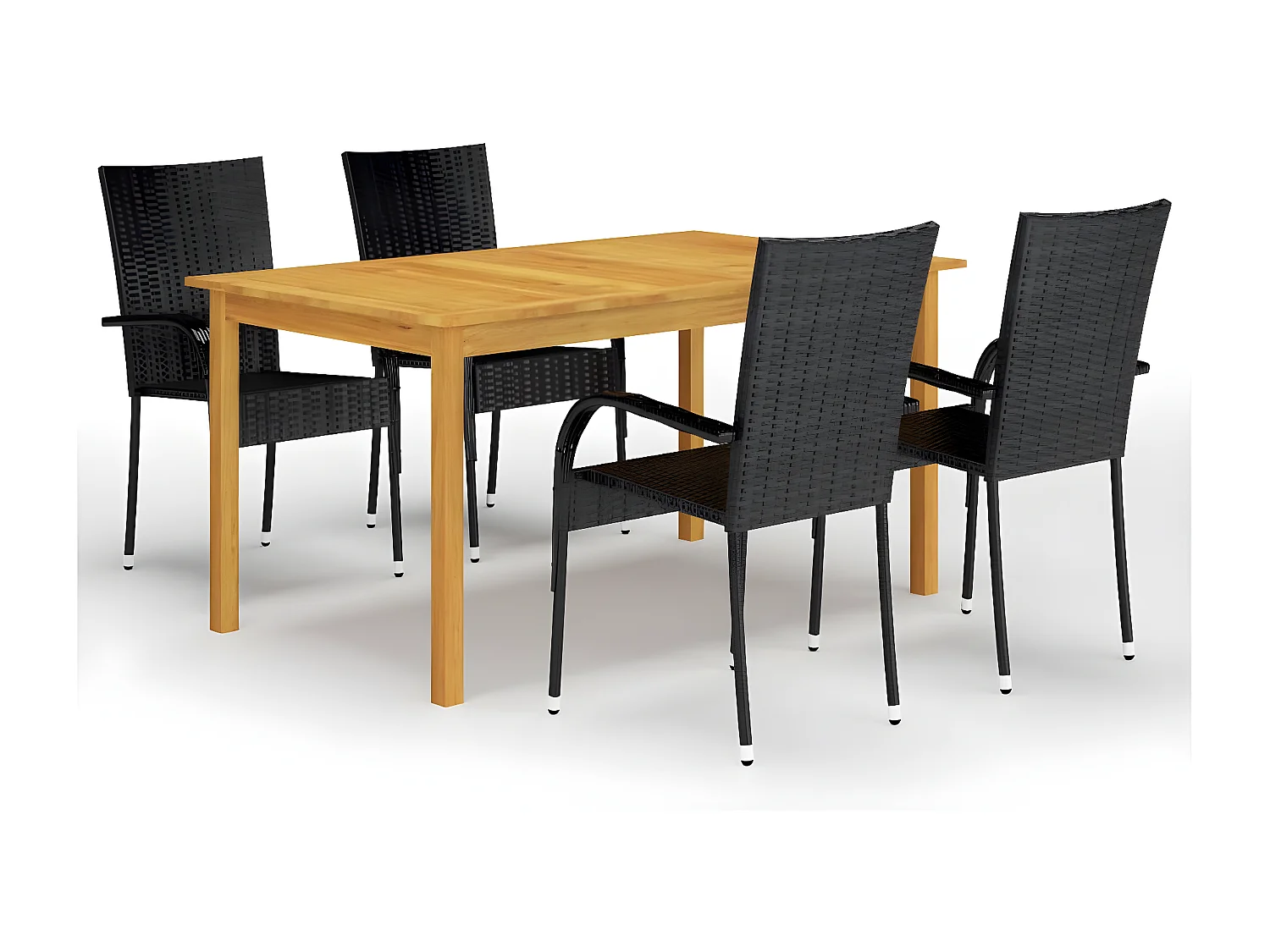 Ensemble de salle à manger de jardin 5 pcs Noir 70