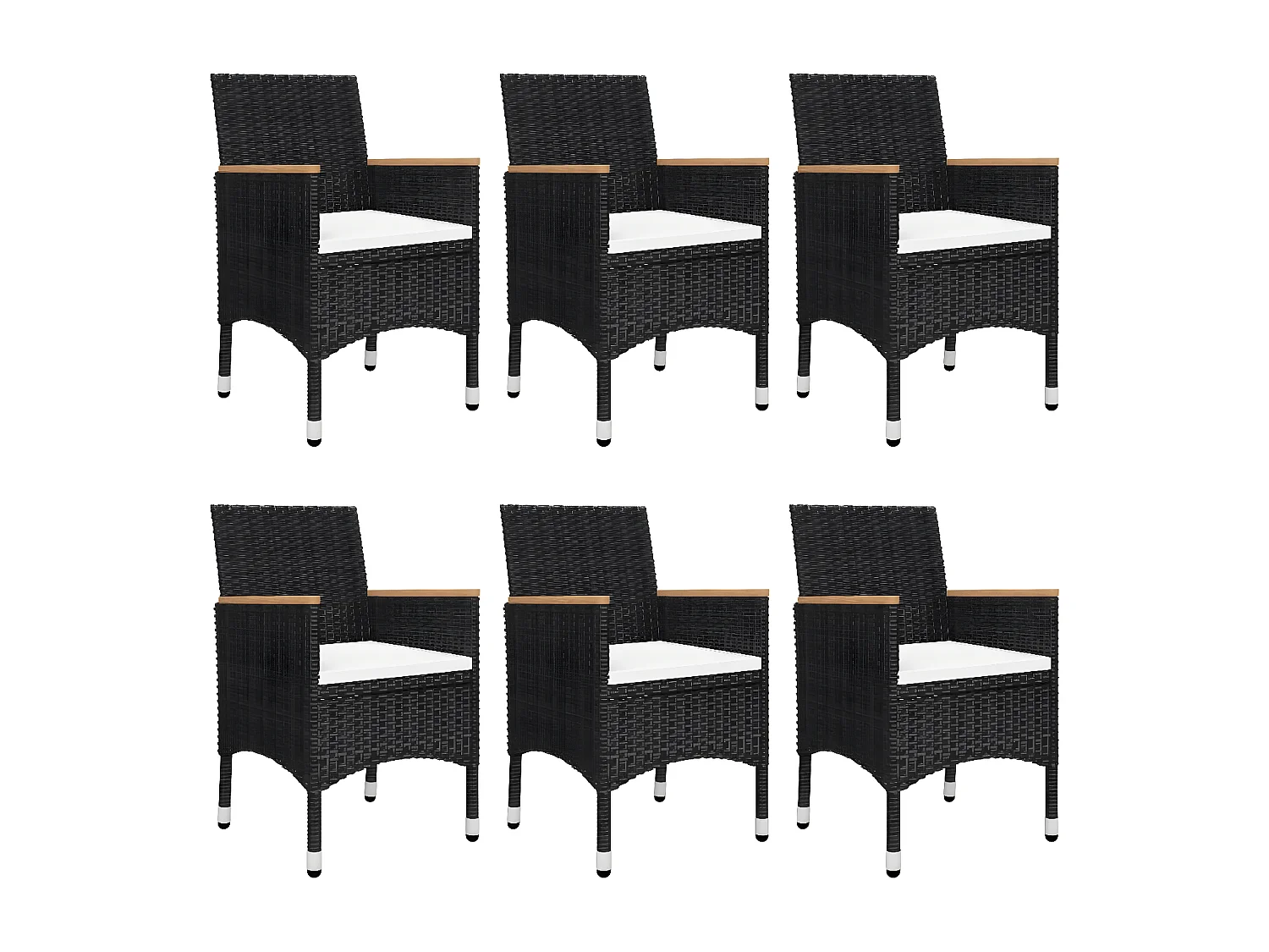 Ensemble de salle à manger de jardin 7 pcs Noir 72