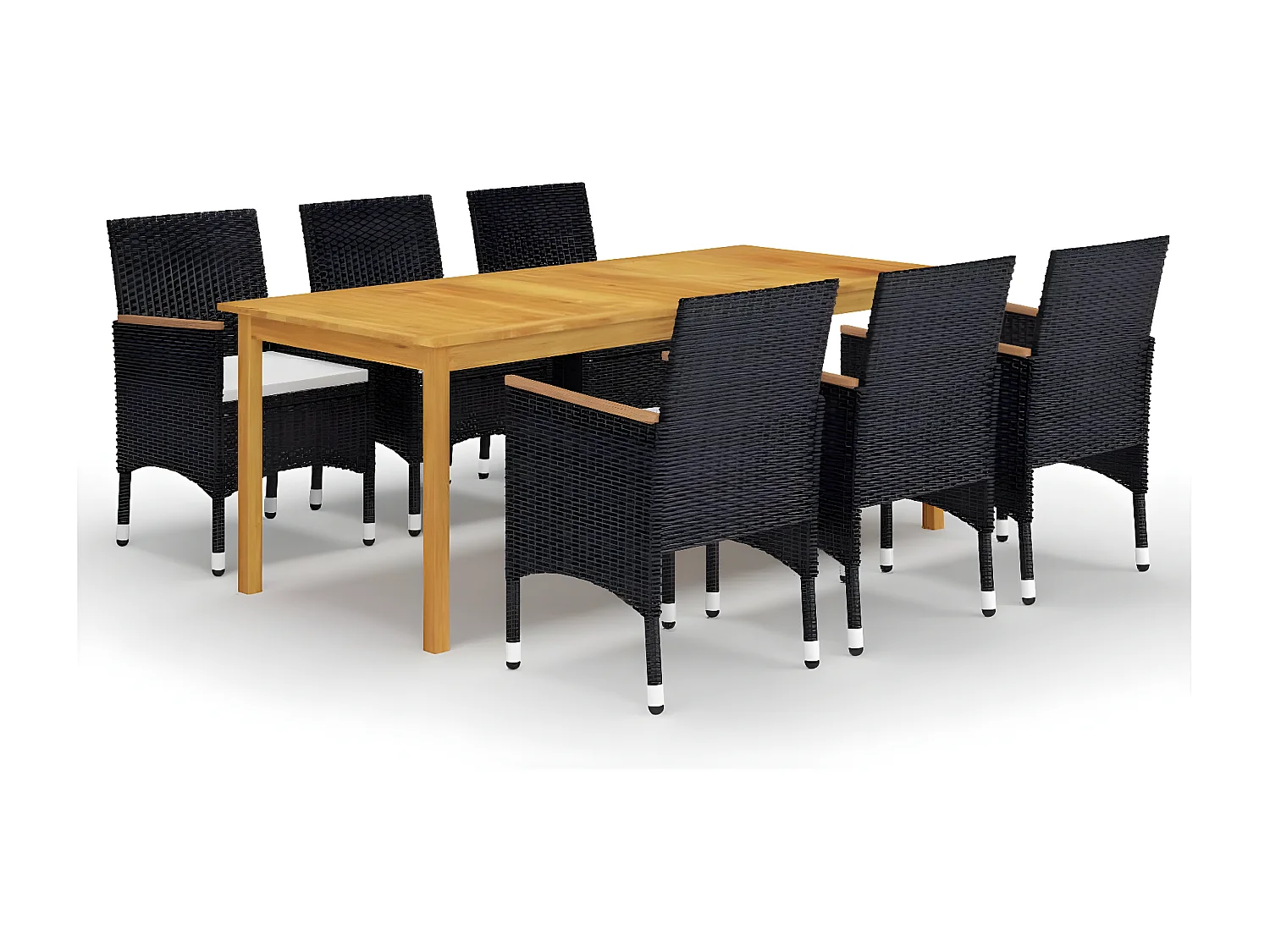 Ensemble de salle à manger de jardin 7 pcs Noir 72