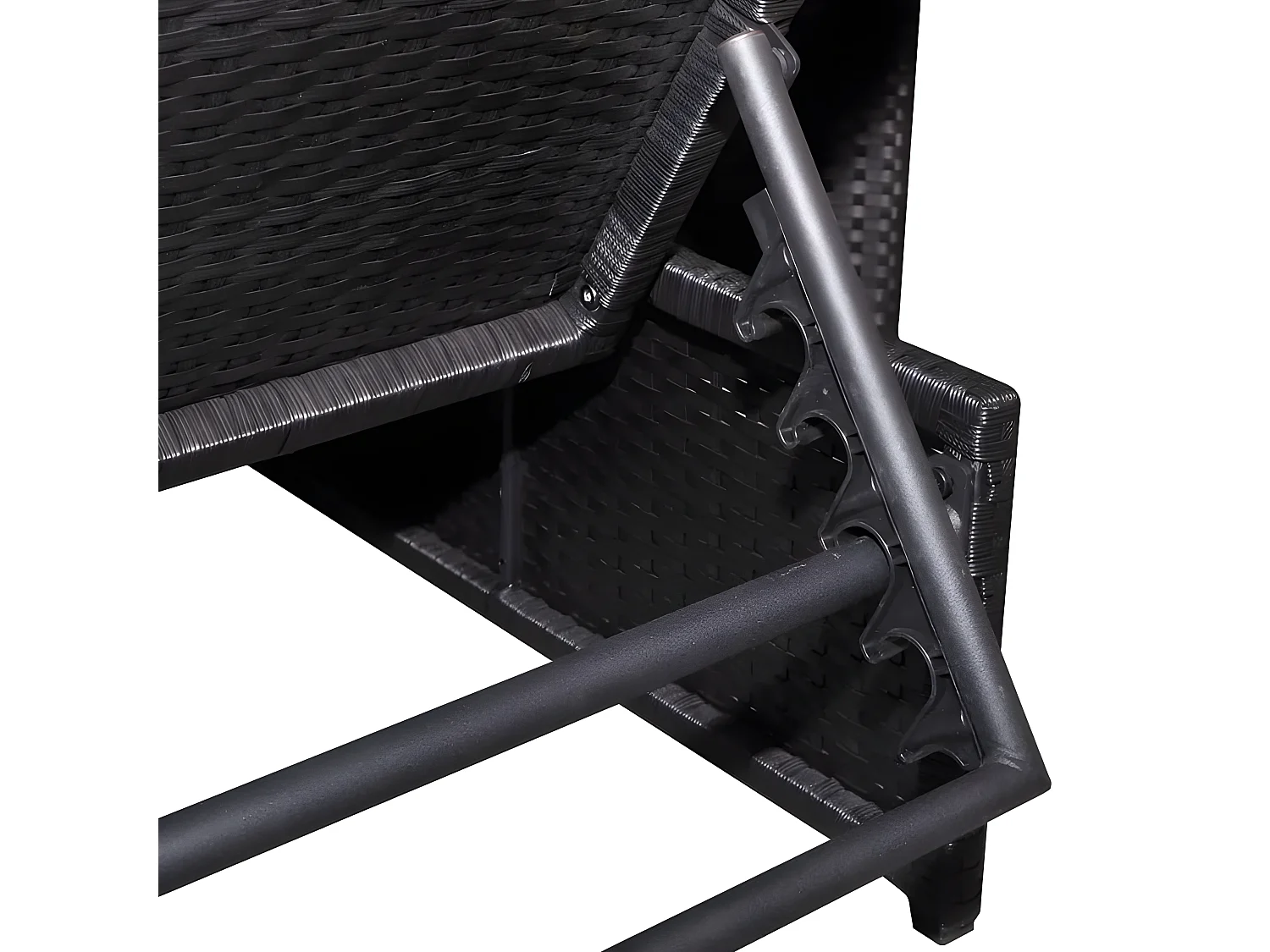 Set de 2 chaises et 1 table tissu blanc et résine noire Toani