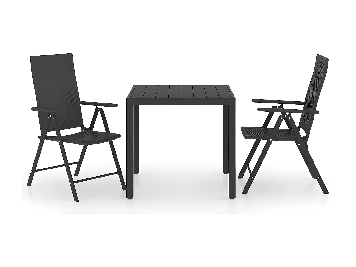 Ensemble de salle à manger de jardin 3 pcs Noir 25