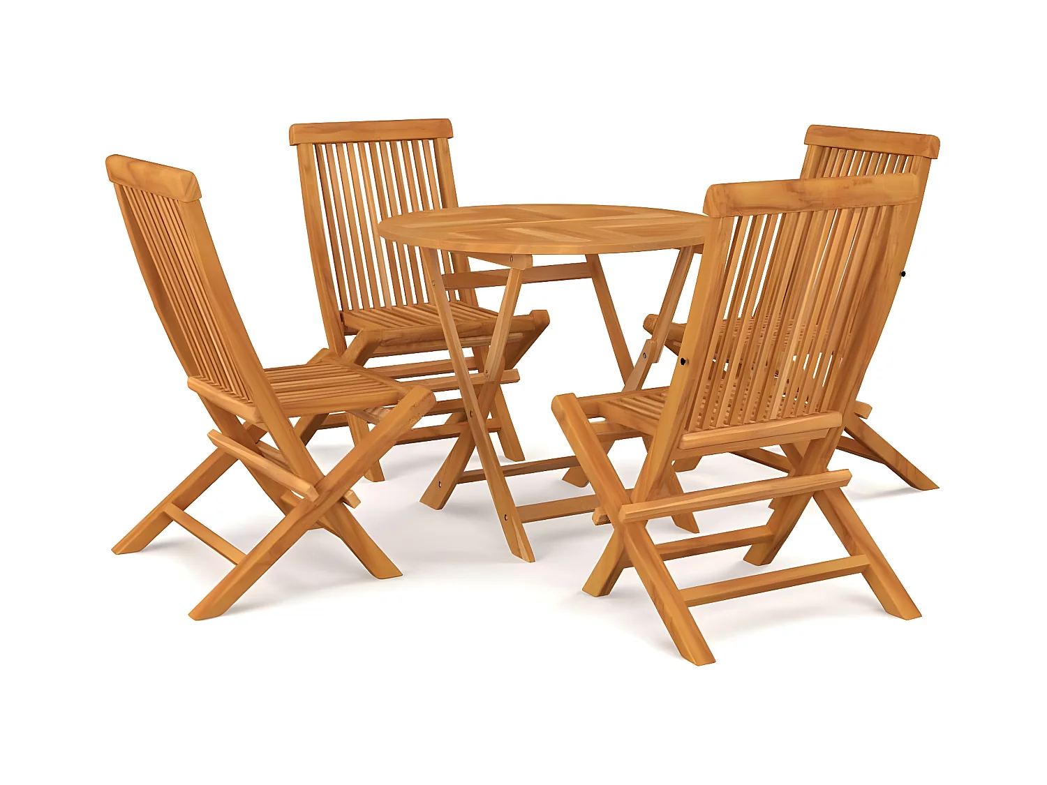 Salon de jardin 5 pcs Bois de teck massif 11
