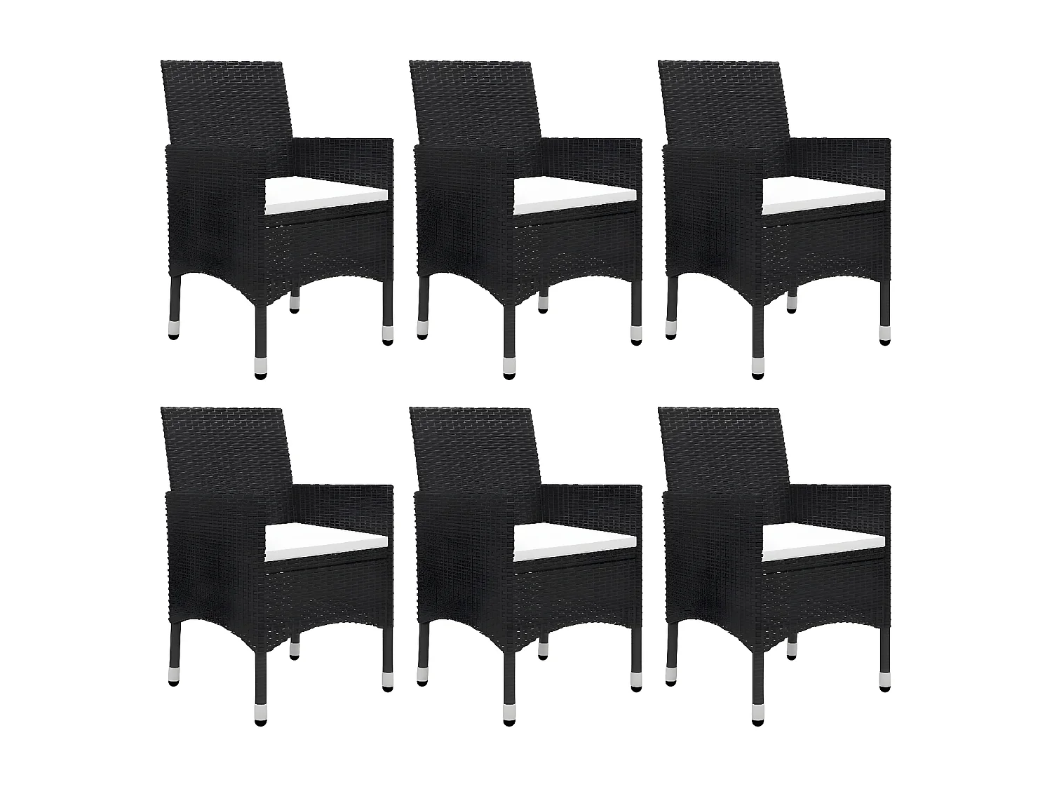 Ensemble de salle à manger de jardin 7 pcs Noir 62