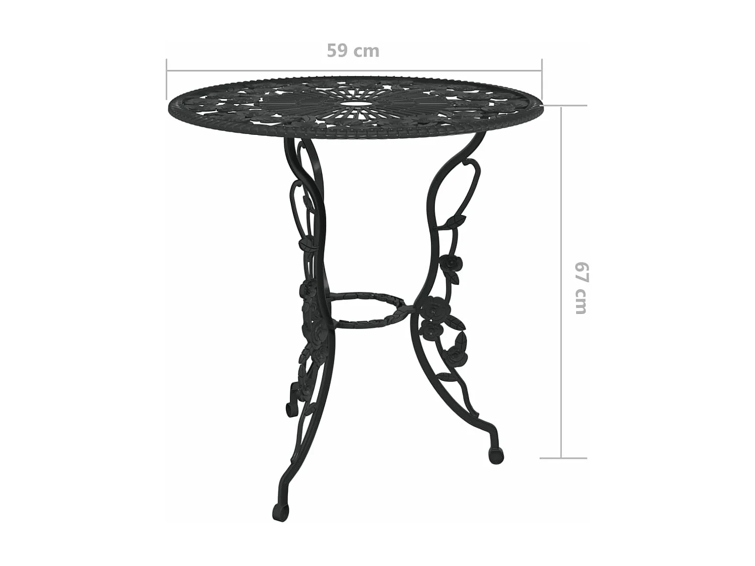 Ensemble de bistro 3 pcs Aluminium coulé Noir 6