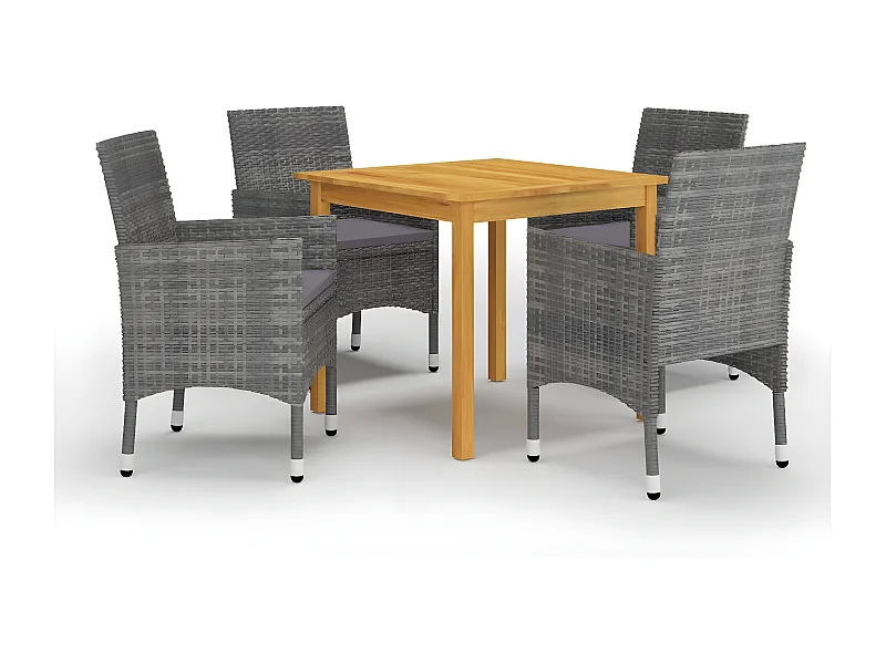 Ensemble de salle à manger de jardin 5 pcs Gris 30