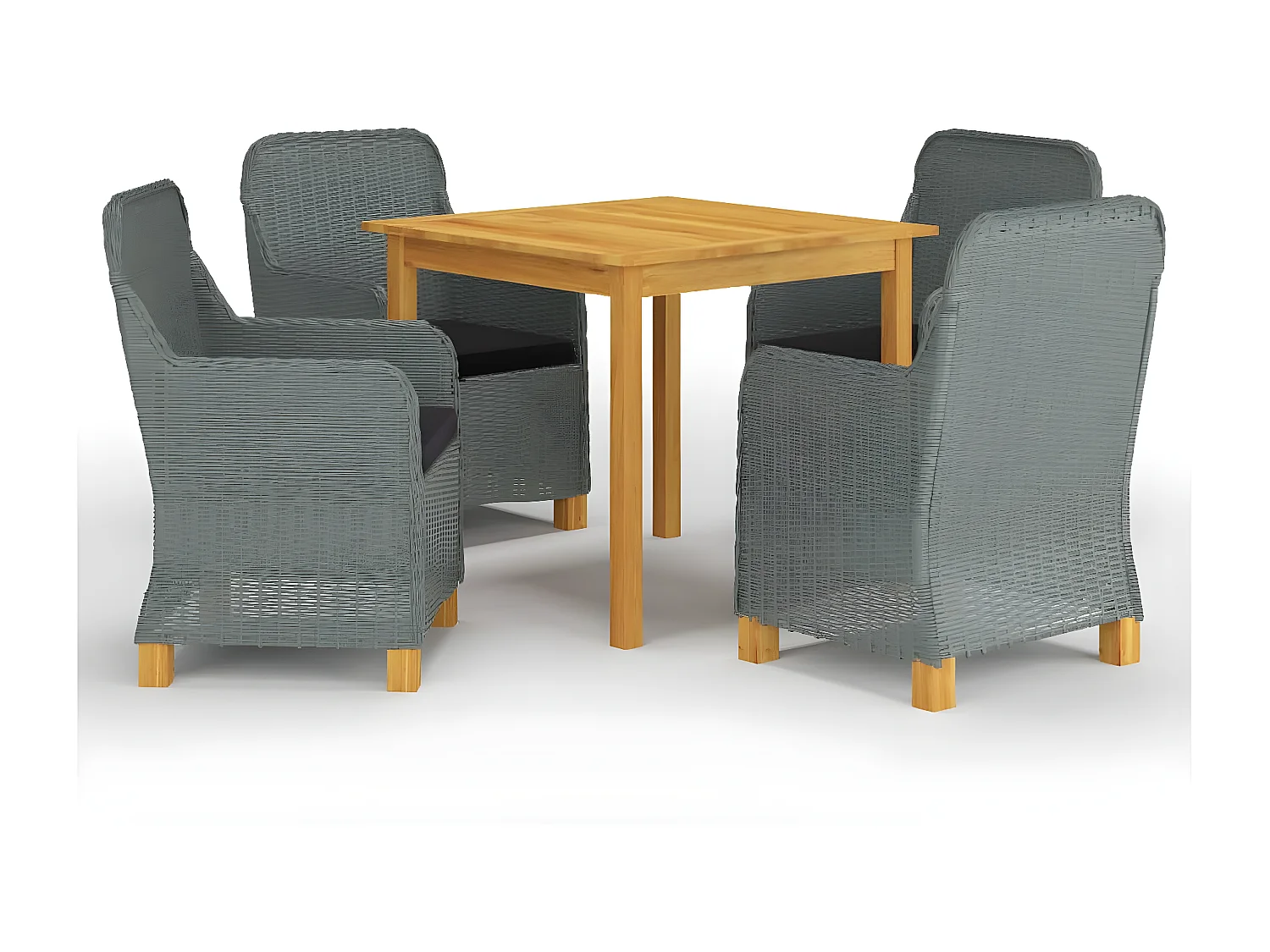 Ensemble de salle à manger de jardin 5 pcs Gris clair