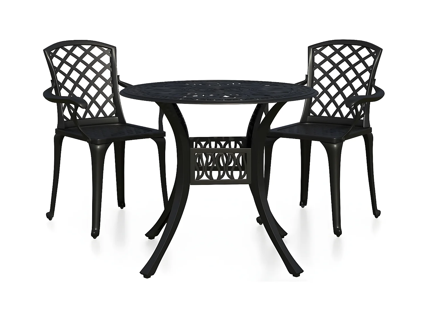 Ensemble de bistro 3 pcs Aluminium coulé Noir 7