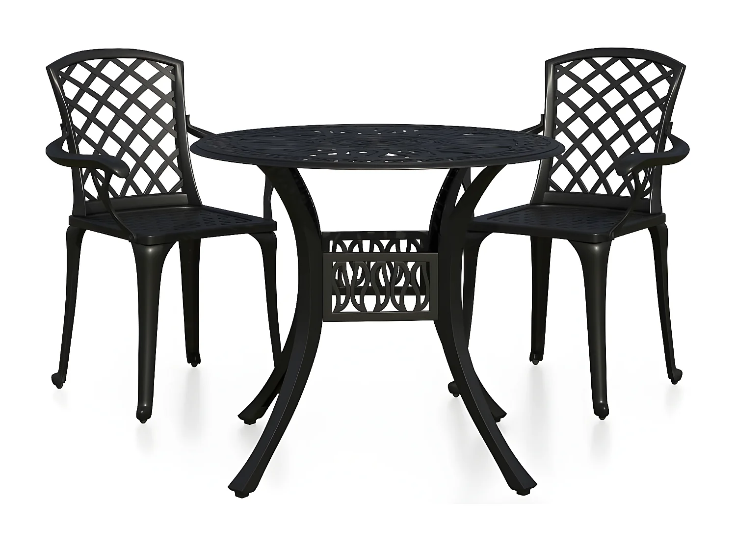 Ensemble de bistro 3 pcs Aluminium coulé Noir 7