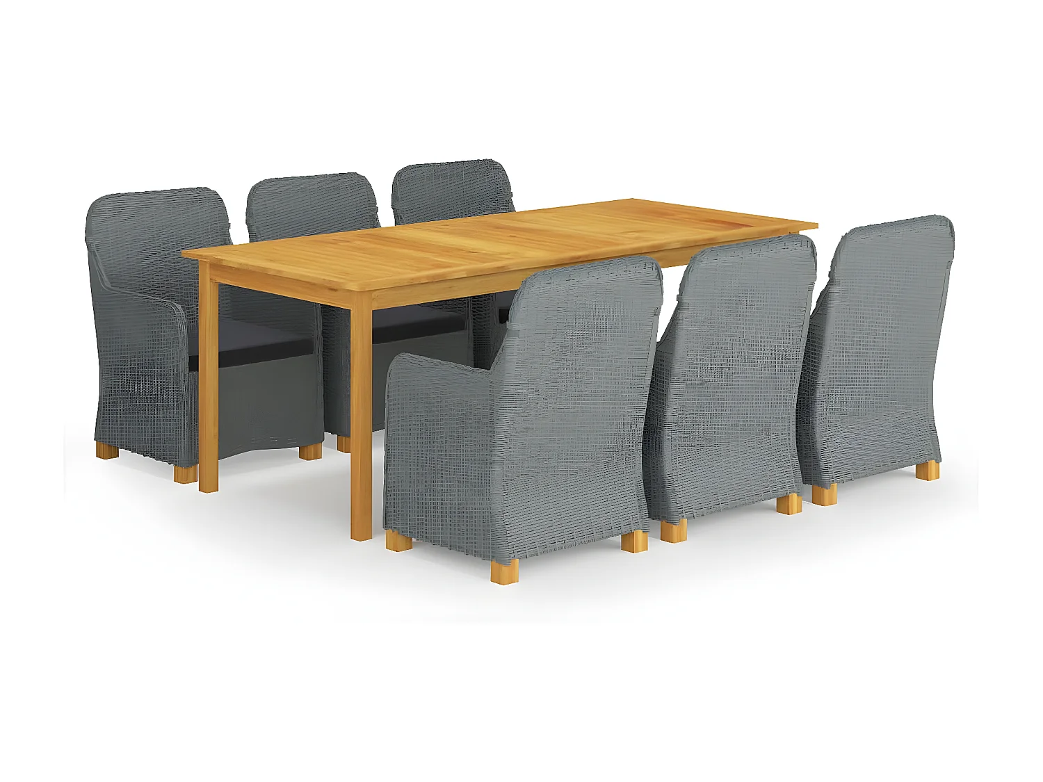 Ensemble de salle à manger de jardin 9 pcs Gris clair 5