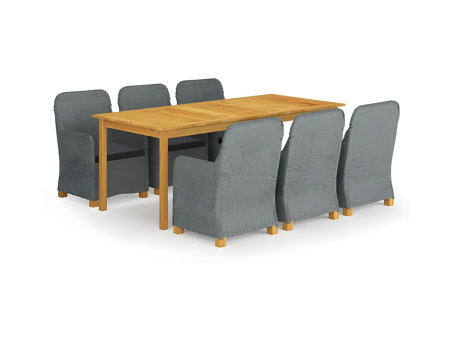 Ensemble de salle à manger de jardin 9 pcs Gris clair 5